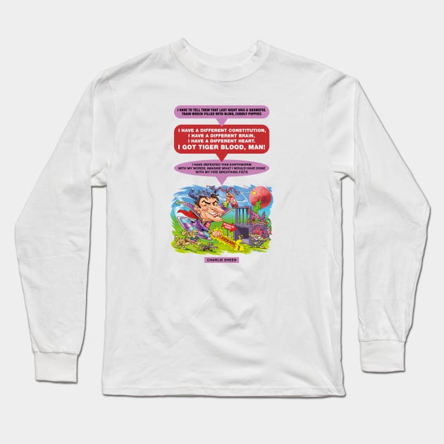 Charlie Sheen Long Sleeve T-Shirt by PLAYDIGITAL2020